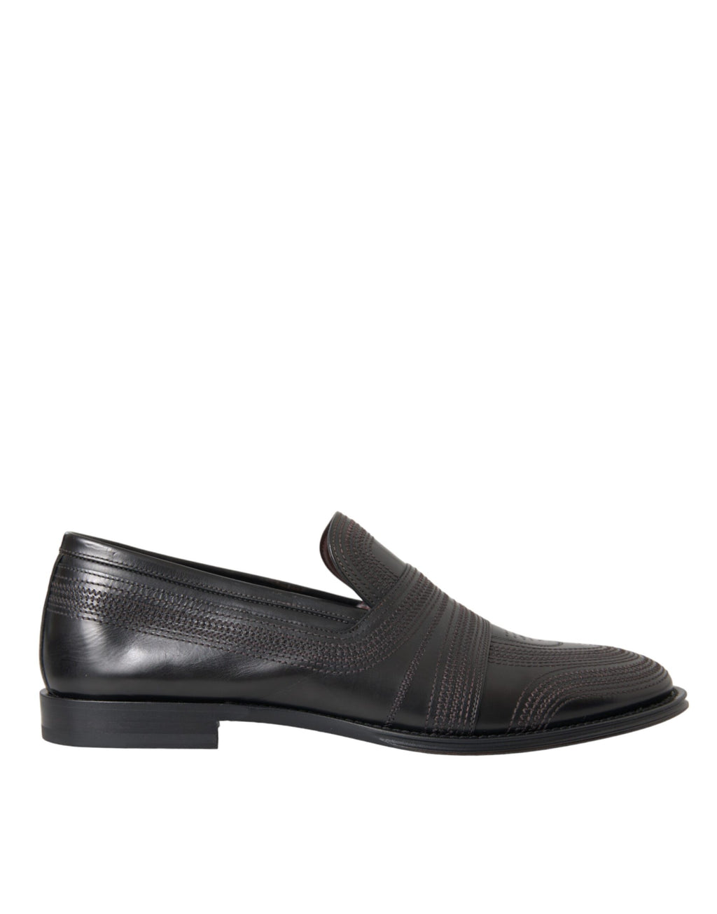 Chaussures mocassins en cuir noir et marron Dolce & Gabbana pour homme, chaussures habillées élégantes et raffinées