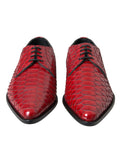 Chaussures Derby pour homme Dolce & Gabbana, rouges, texturées et vernies, chaussures formelles élégantes et raffinées.