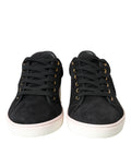 Sneakers bass en daim noir pour homme de Dolce & Gabbana, chaussures décontractées en cuir souple.