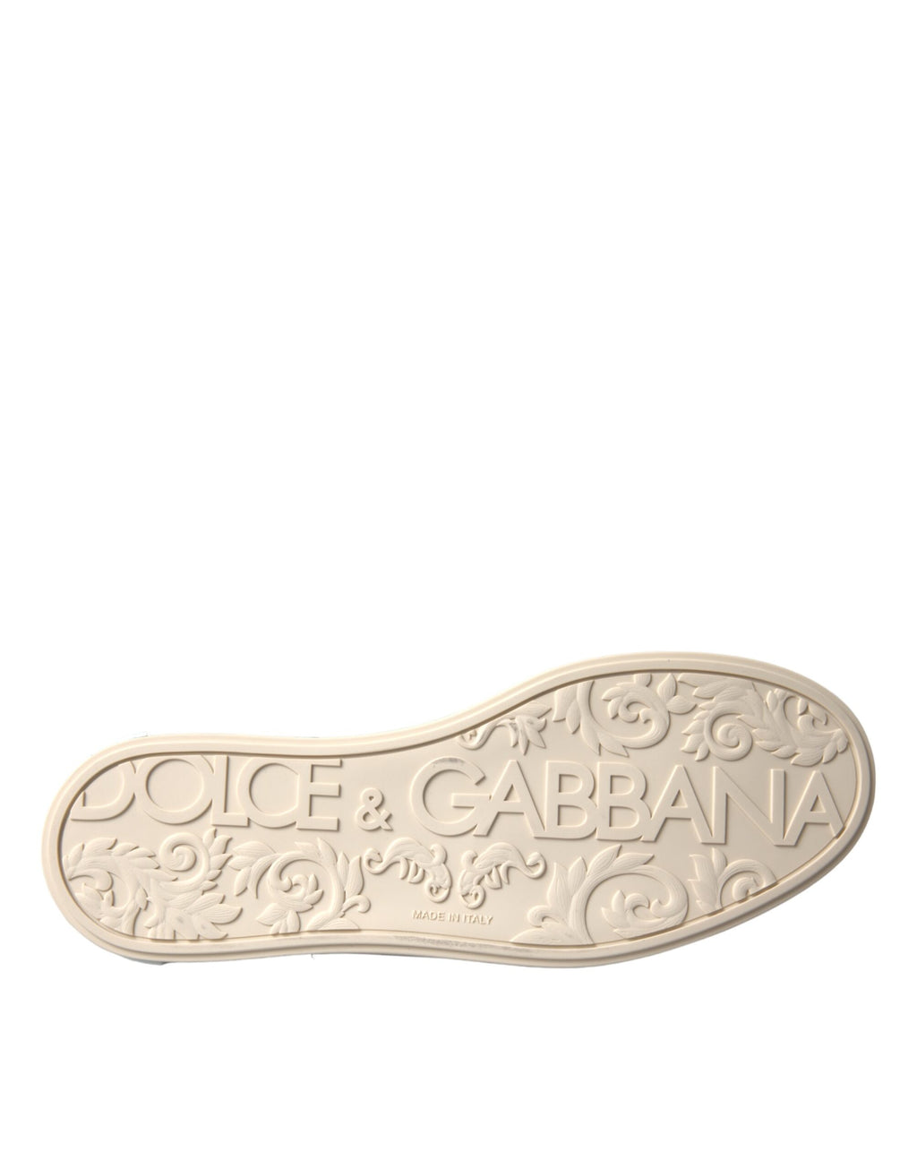 Chaussures pour hommes Dolce & Gabbana Portofino en cuir de veau argenté, baskets élégantes et modernes.