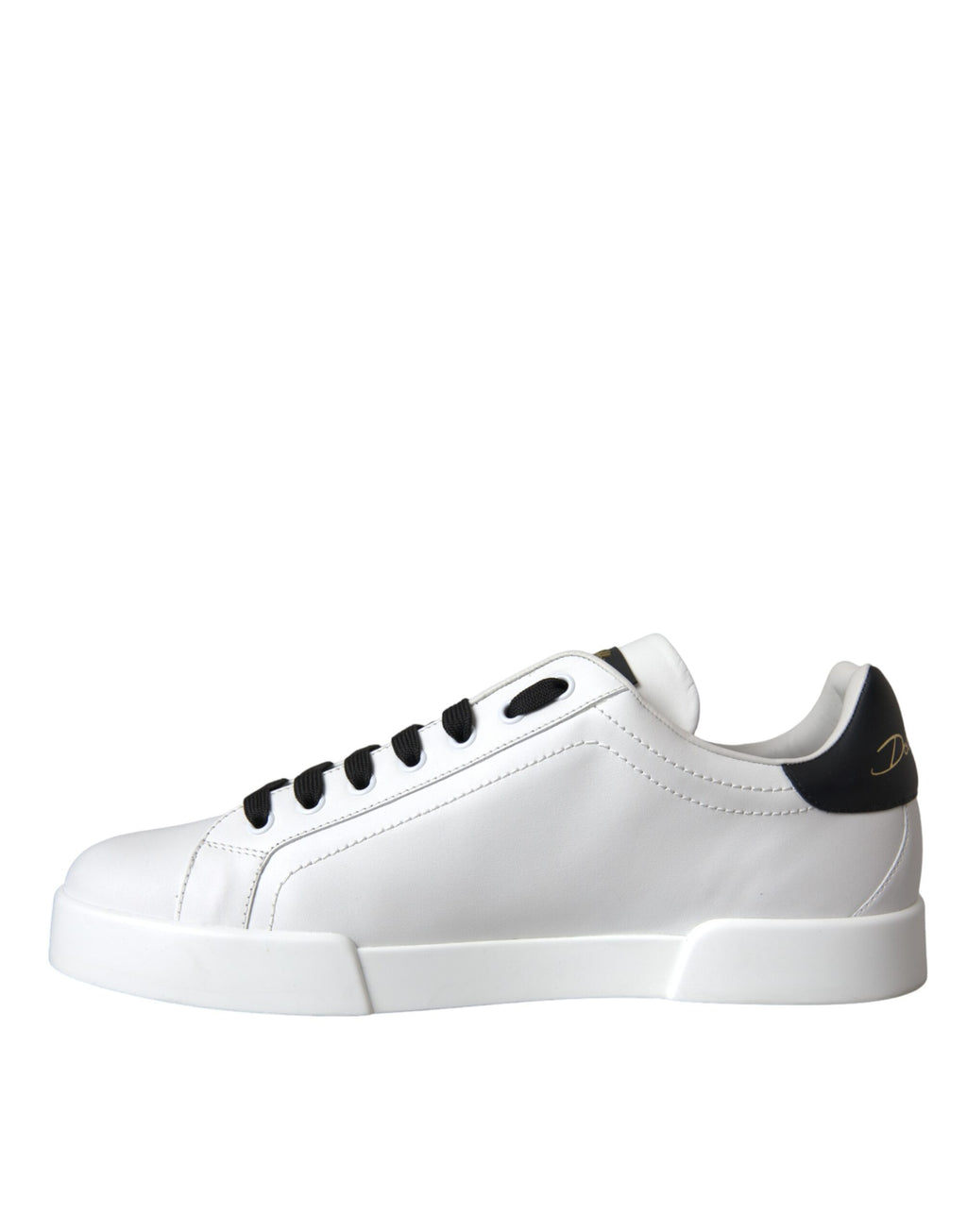 Chaussures sneakers basses en cuir blanc Dolce & Gabbana avec logo DG, style décontracté et moderne.
