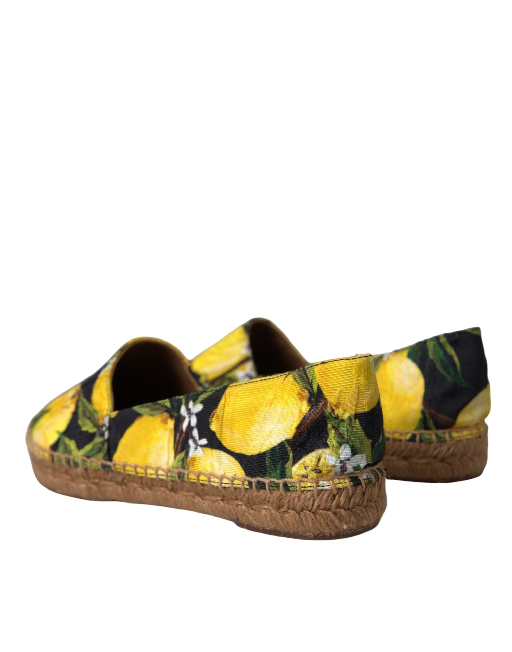 Chaussures slip-on Dolce & Gabbana espadrilles multicolores avec motif citron, style décontracté et coloré.