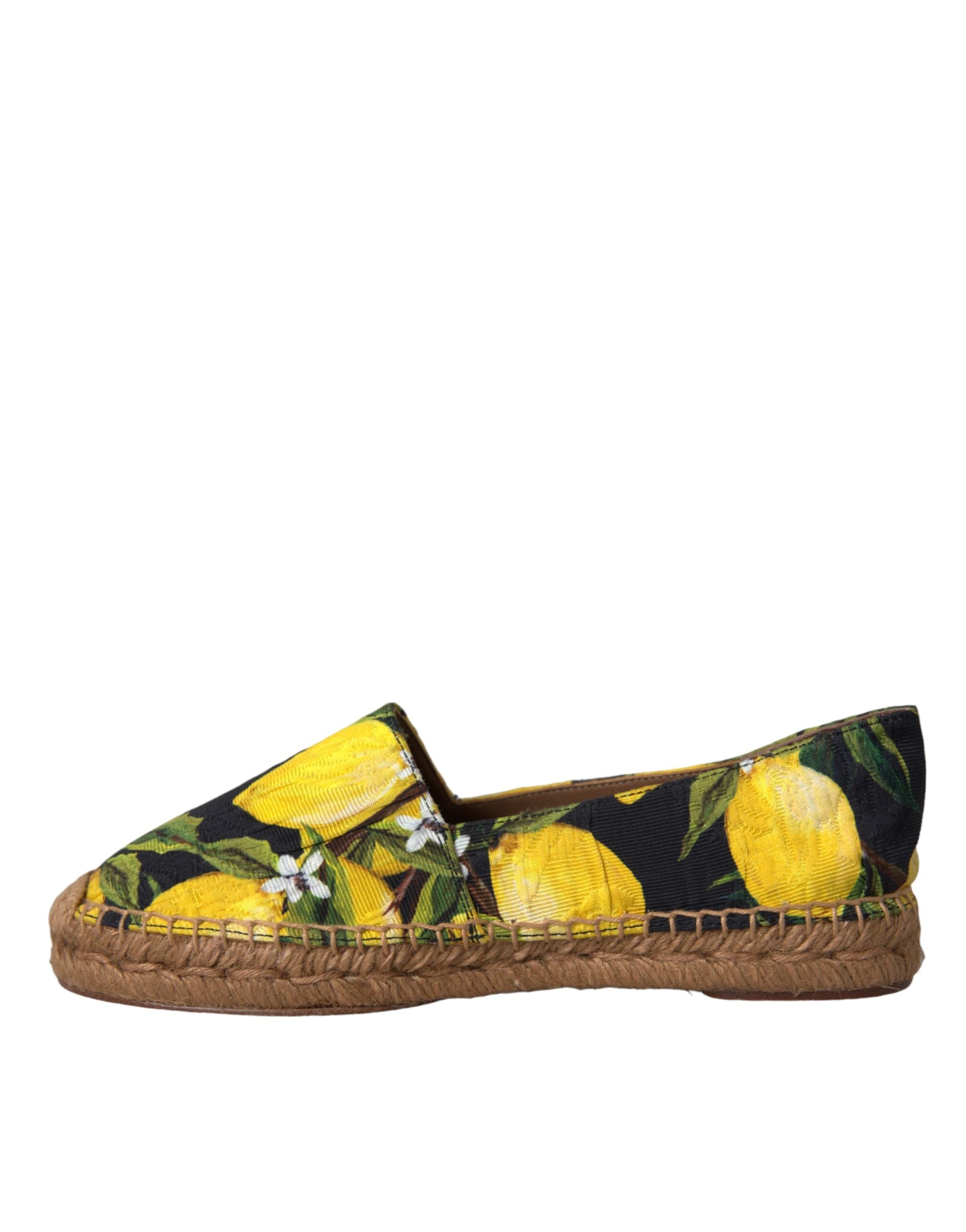 Espadrilles Dolce & Gabbana à citrons multicolores, slip-on, chaussures légères et colorées pour l'été.