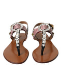 Sandales à semelles en cristal multicolores de Dolce & Gabbana, chaussures flip flop élégantes et colorées.