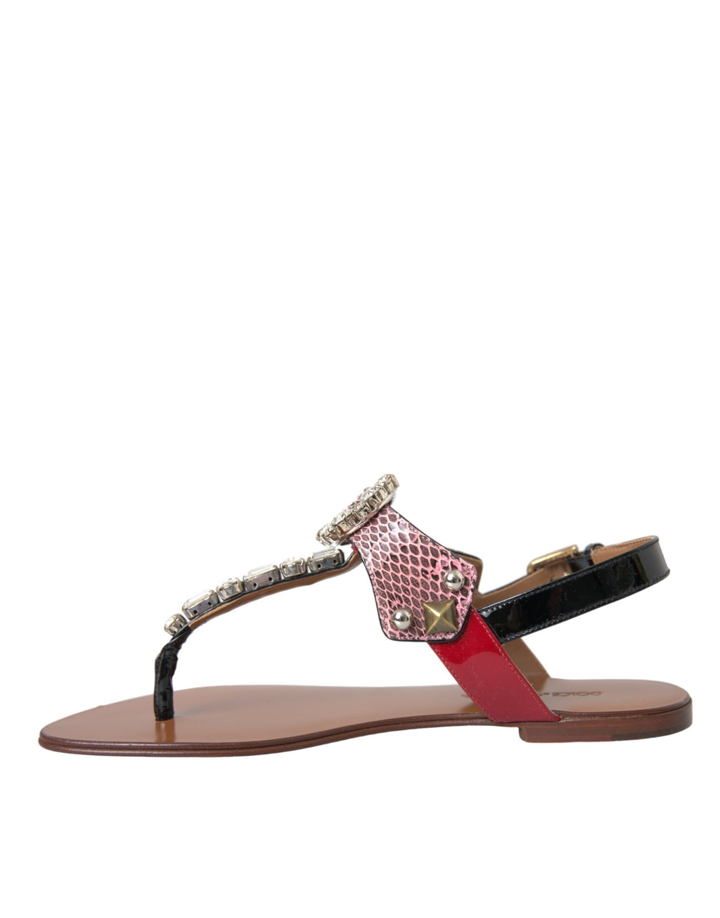 Sandales à semelles en cristal multicolores Dolce & Gabbana, chaussures de plage élégantes avec design coloré.