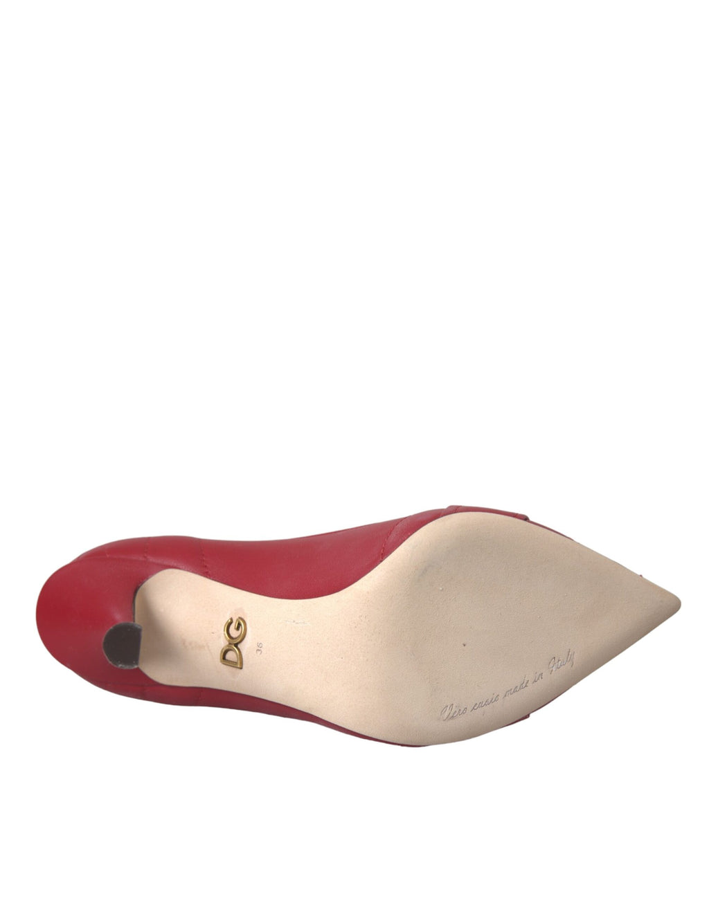 Escarpins rouges Dolce & Gabbana Devotion en cuir avec talons, élégants et sophistiqués, pour femmes.
