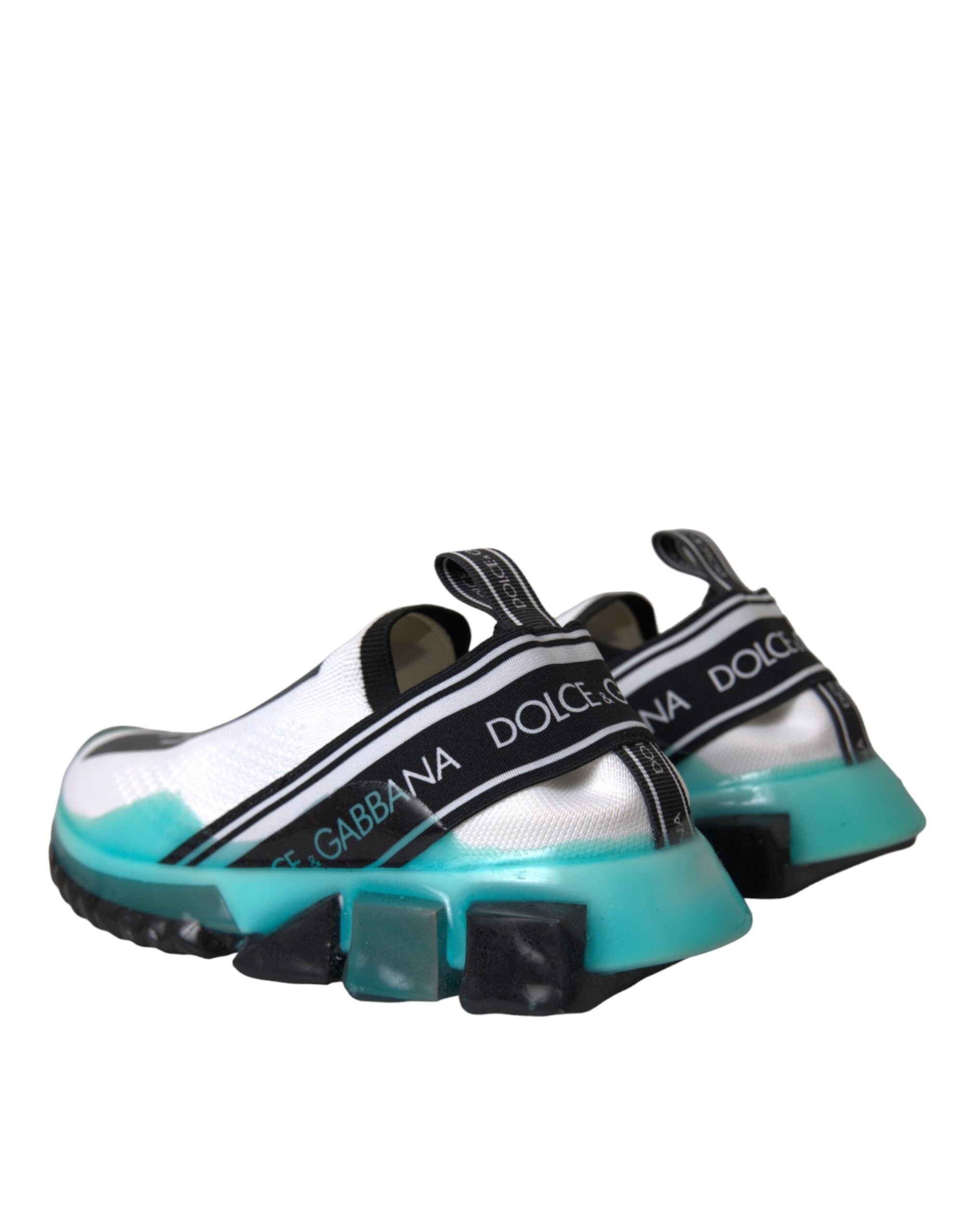 Chaussures slip-on Dolce & Gabbana Sorrento en noir, blanc et bleu, chaussures sneakers décontractées, vue de face