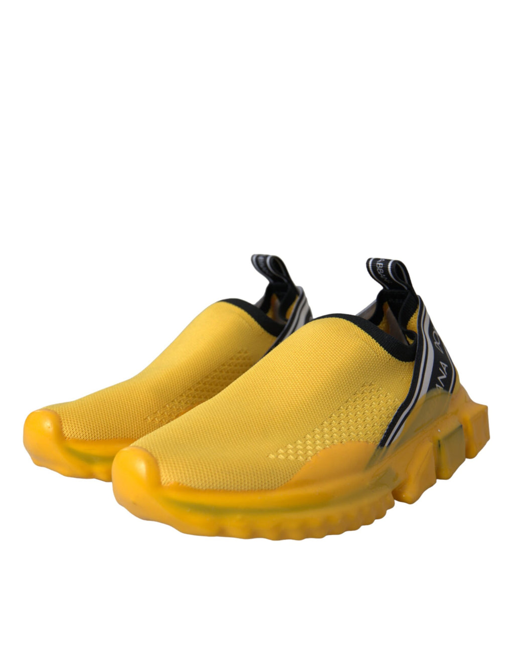 Chaussures slip-on jaunes Dolce & Gabbana Sorrento pour femmes, baskets confortables et élégantes en cuir.