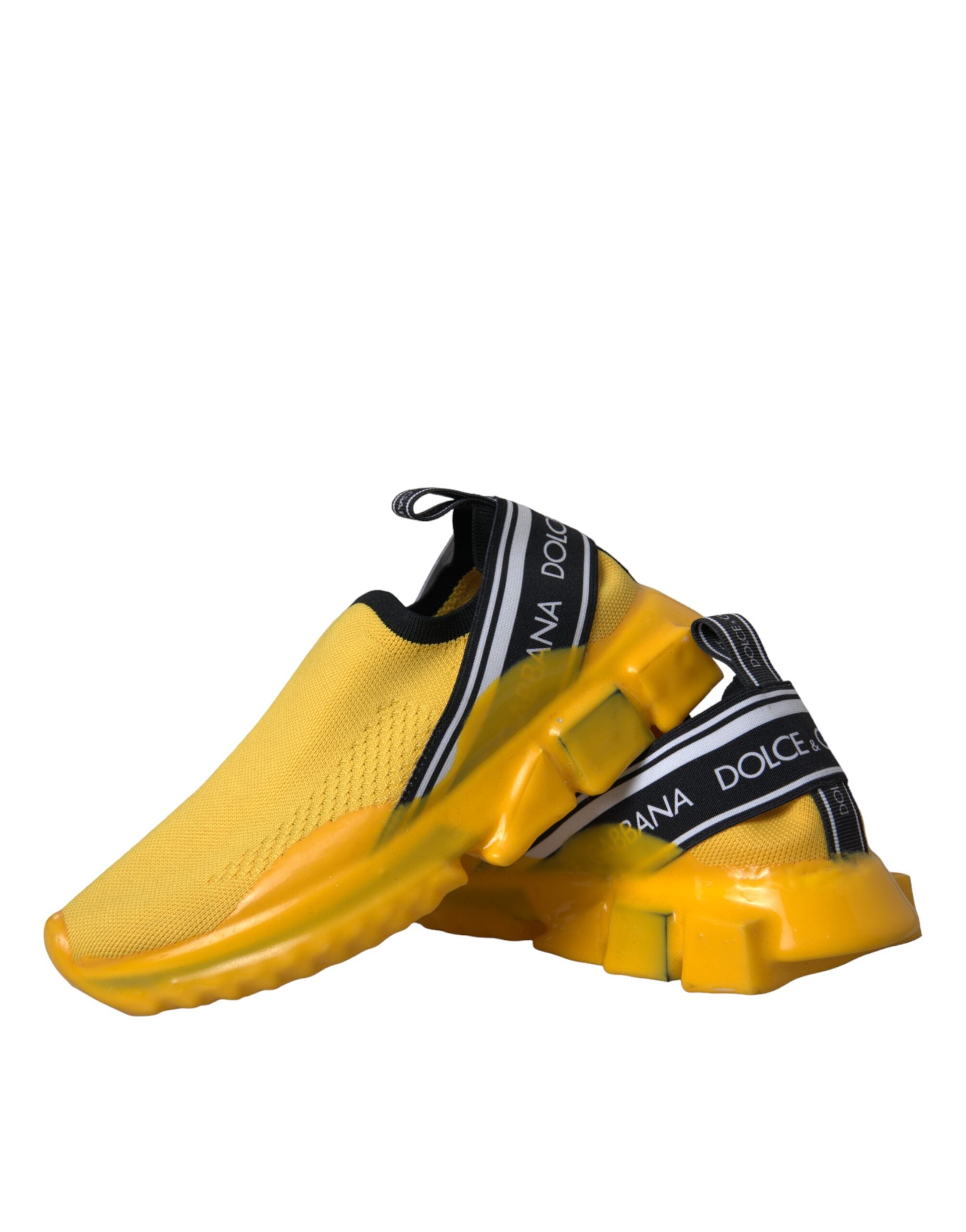 Chaussures femmes Dolce & Gabbana Sorrento Slip-On jaunes, baskets légères avec design élégant et confort.