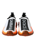 Chaussures Dolce & Gabbana Sorrento slip-on noires, blanches et orange, baskets élégantes en cuir pour homme.