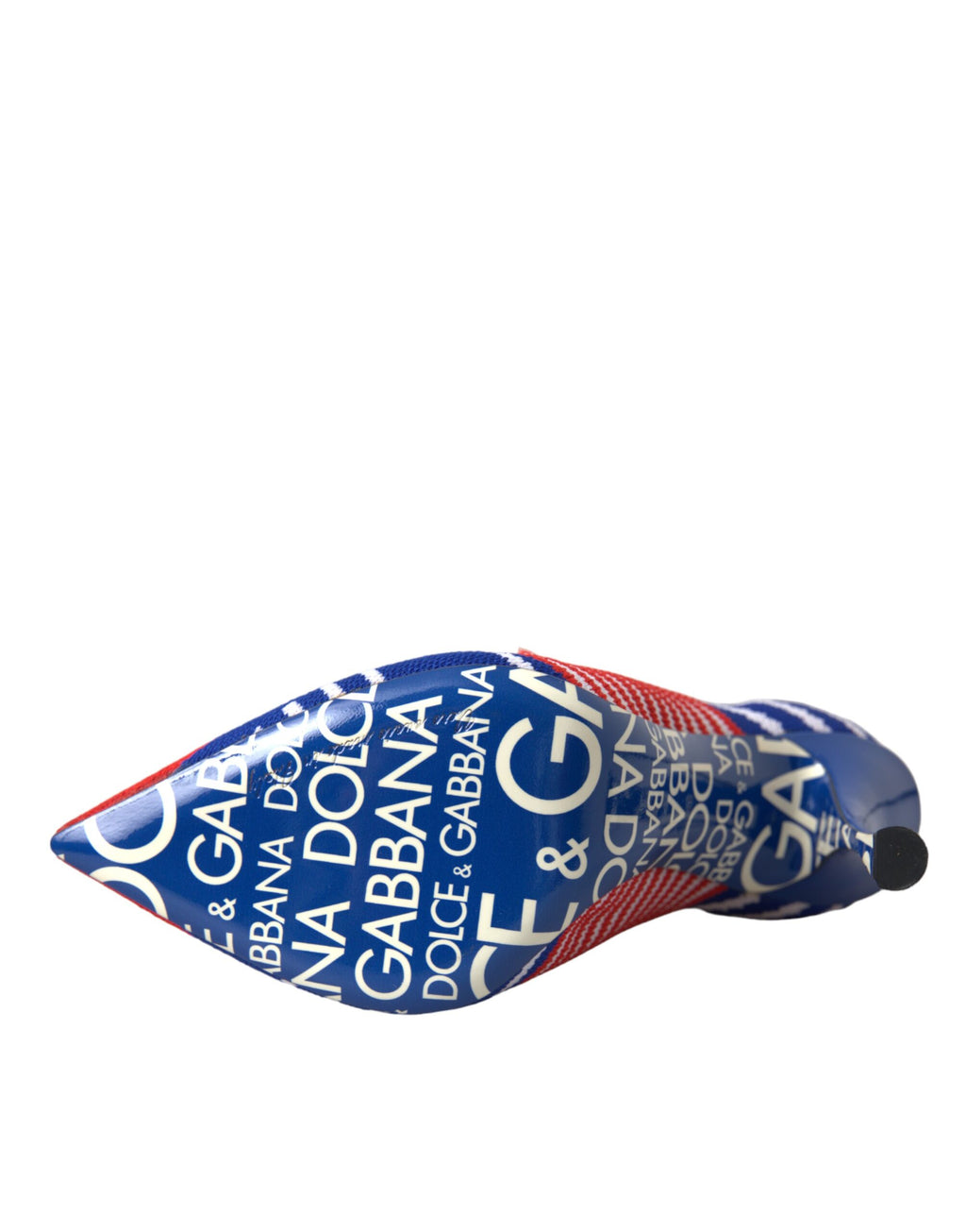Chaussures Dolce & Gabbana rouges et bleues, bottines courtes en stretch avec logo, style chaussette.