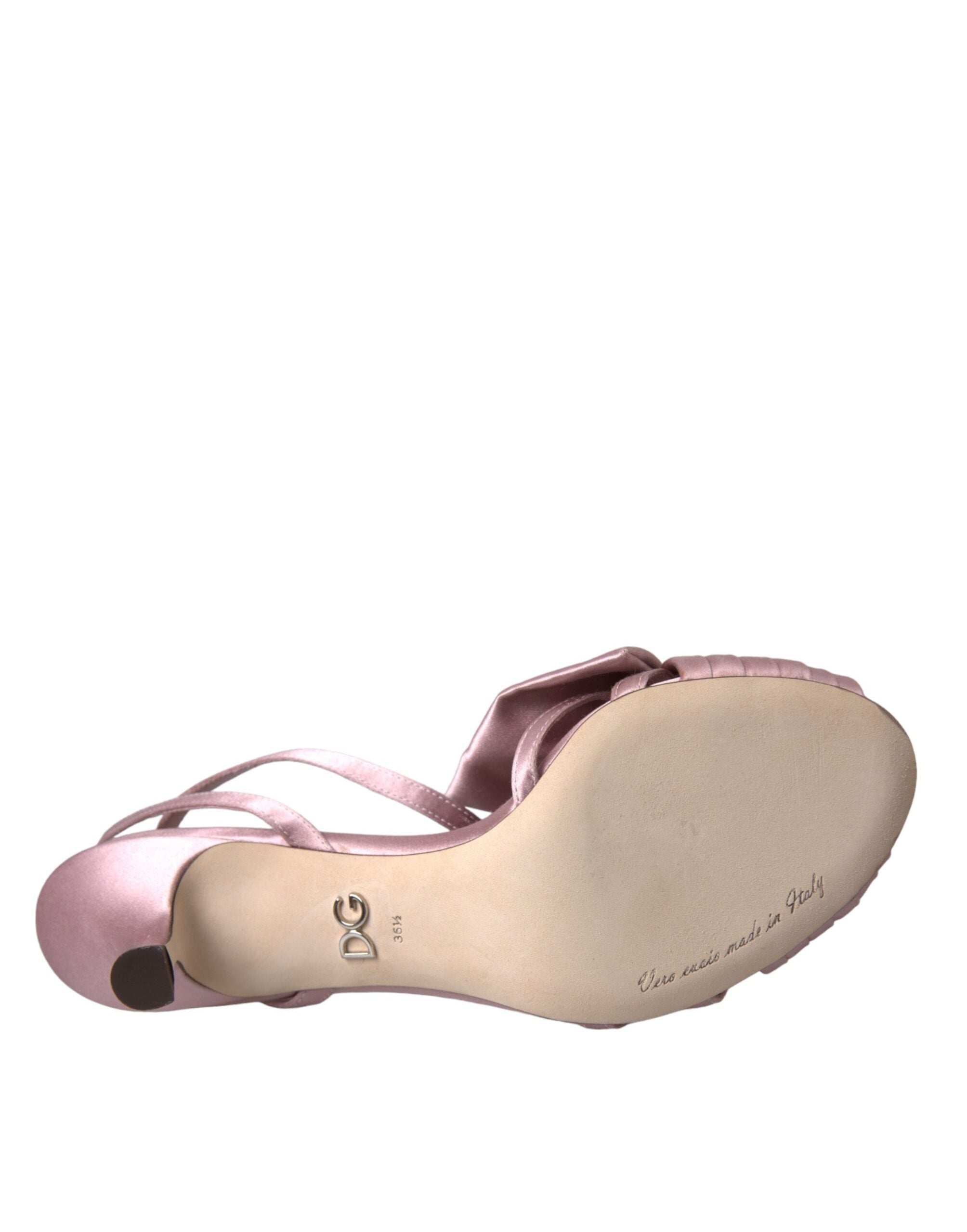 Sandales à talons roses Dolce & Gabbana Keira avec cristaux, chaussures élégantes et raffinées.