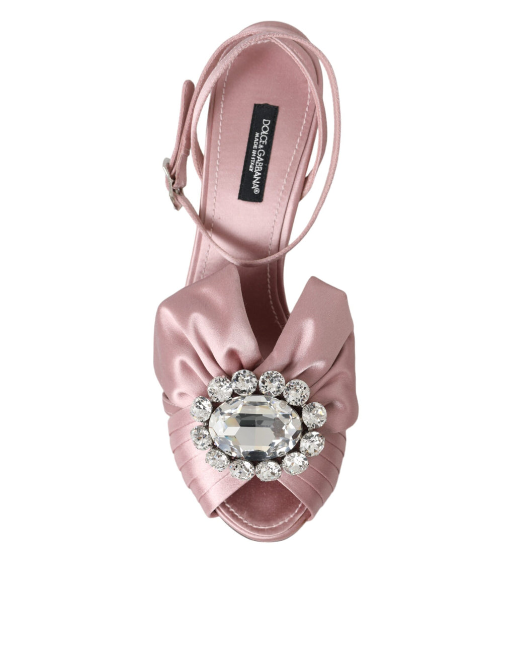 Sandales à talons roses Dolce & Gabbana Keira avec cristaux, élégantes chaussures en cuir pour femmes.