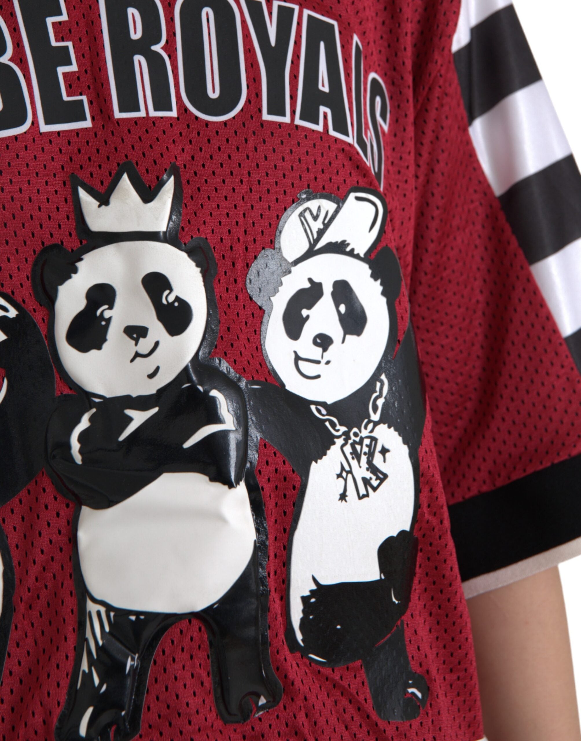 T-shirt oversize Dolce & Gabbana multicolore avec motif de panda royaux et design audacieux.