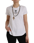 T-shirt Dolce & Gabbana en coton blanc à manches courtes, look décontracté et élégant, avec col arrondi.