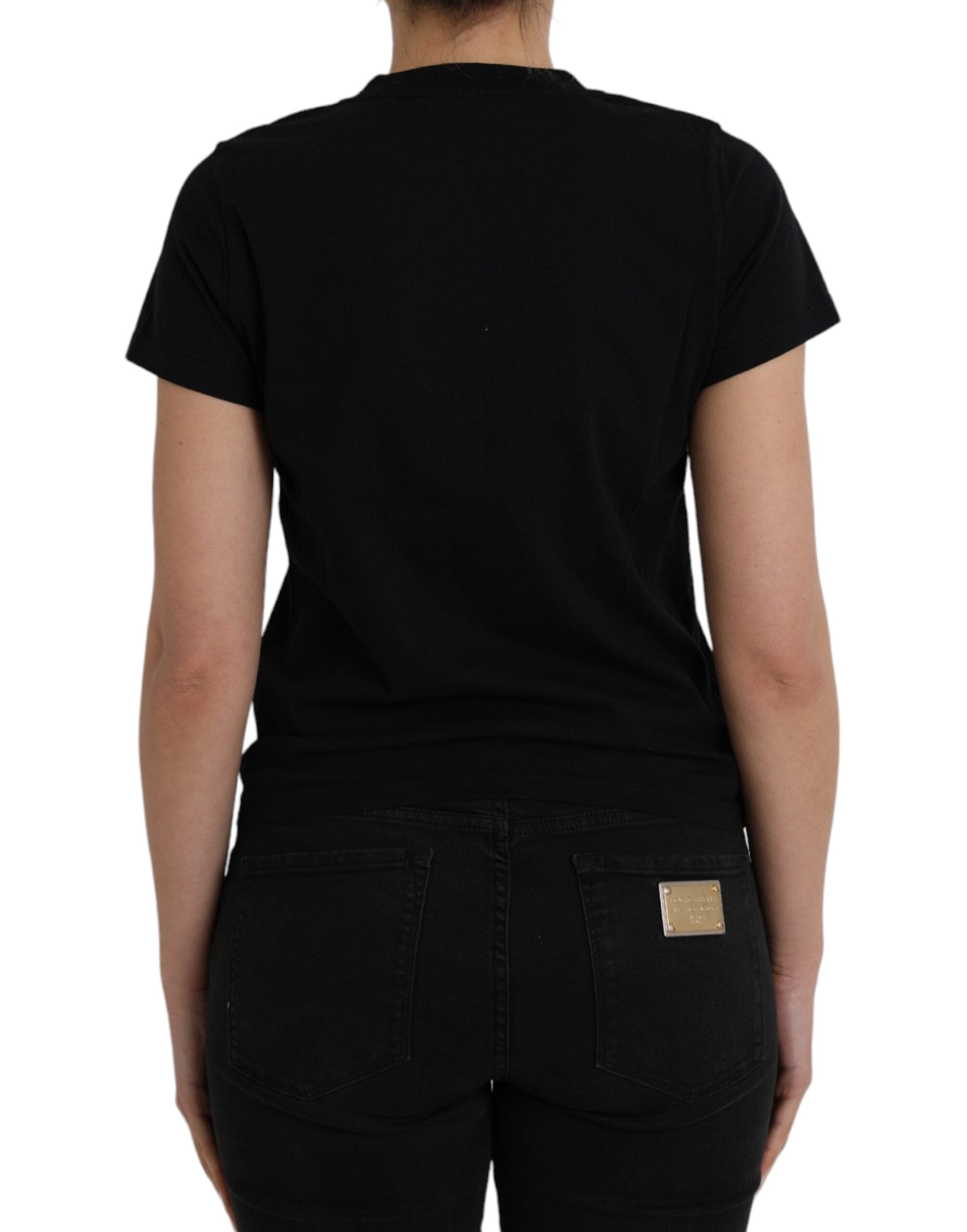 T-shirt à manches courtes noir Balenciaga en coton avec logo imprimé, col ras du cou, style décontracté et tendance.