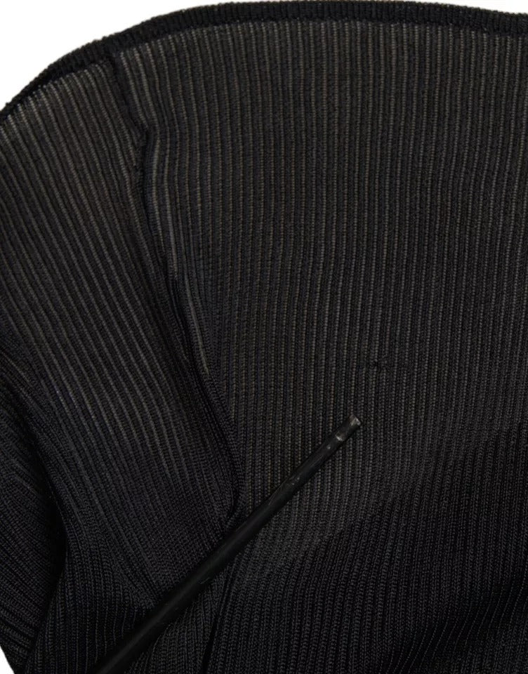Pull Dolce & Gabbana en viscose noire à col roulé, pull-over élégant à manches longues, idéal pour un style sophistiqué.