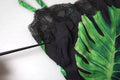 Camisole en soie noire Dolce & Gabbana avec imprimé philodendron, vêtement élégant et léger pour sous-vêtements.