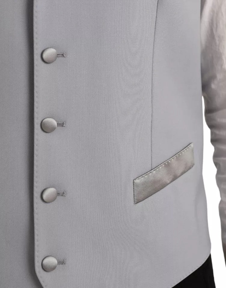 Gilet formel en laine Light Blue de Dolce & Gabbana, veste élégante pour femme, détail ajusté et finition sophistiquée.