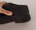 Chaussures Oxford Dolce & Gabbana en cuir noir avec brogue, élégantes chaussures de ville pour homme.