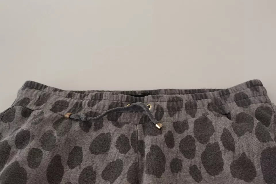 Pantalon de jogging Dolce & Gabbana gris à imprimé léopard pour homme, confortable et tendance.