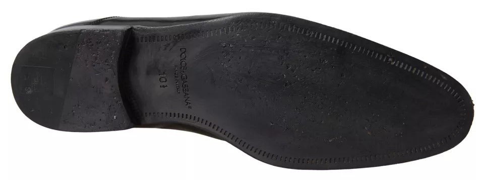Chaussures formelles en cuir poli noir de Dolce & Gabbana, style élégant et sophistiqué pour occasions formelles.