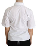 Chemise polo blanche Dolce & Gabbana à col et manches courtes, élégante et classique, idéale pour un style chic et décontracté.
