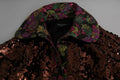 Veste longue en jacquard à sequins multicolores de Dolce & Gabbana, élégante et sophistiquée.