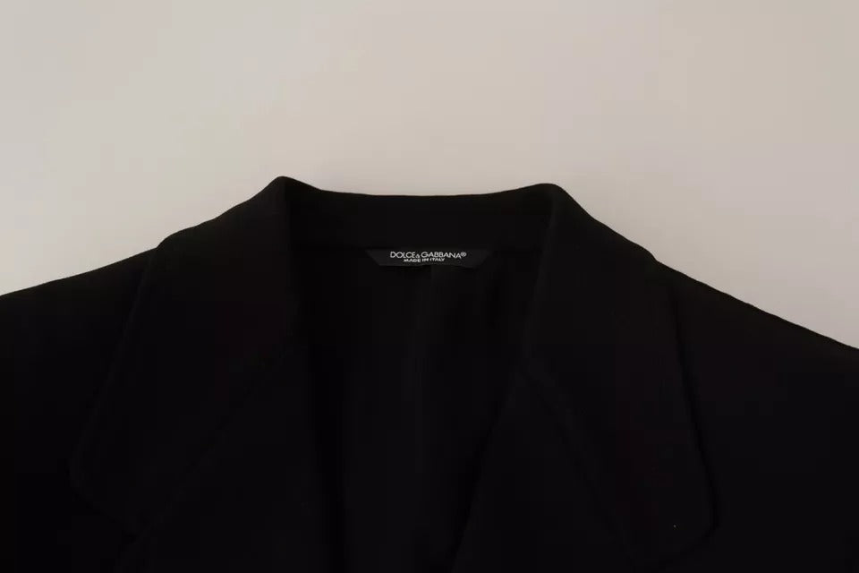 Manteau blazer noir en laine Dolce & Gabbana, coupe slim, veste élégante pour homme ou femme.