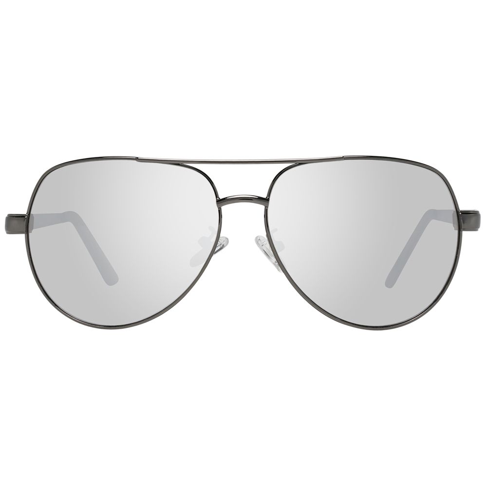 Lunettes de soleil en métal gris Guess, style élégant avec monture fine et verres teintés, pour un look sophistiqué.
