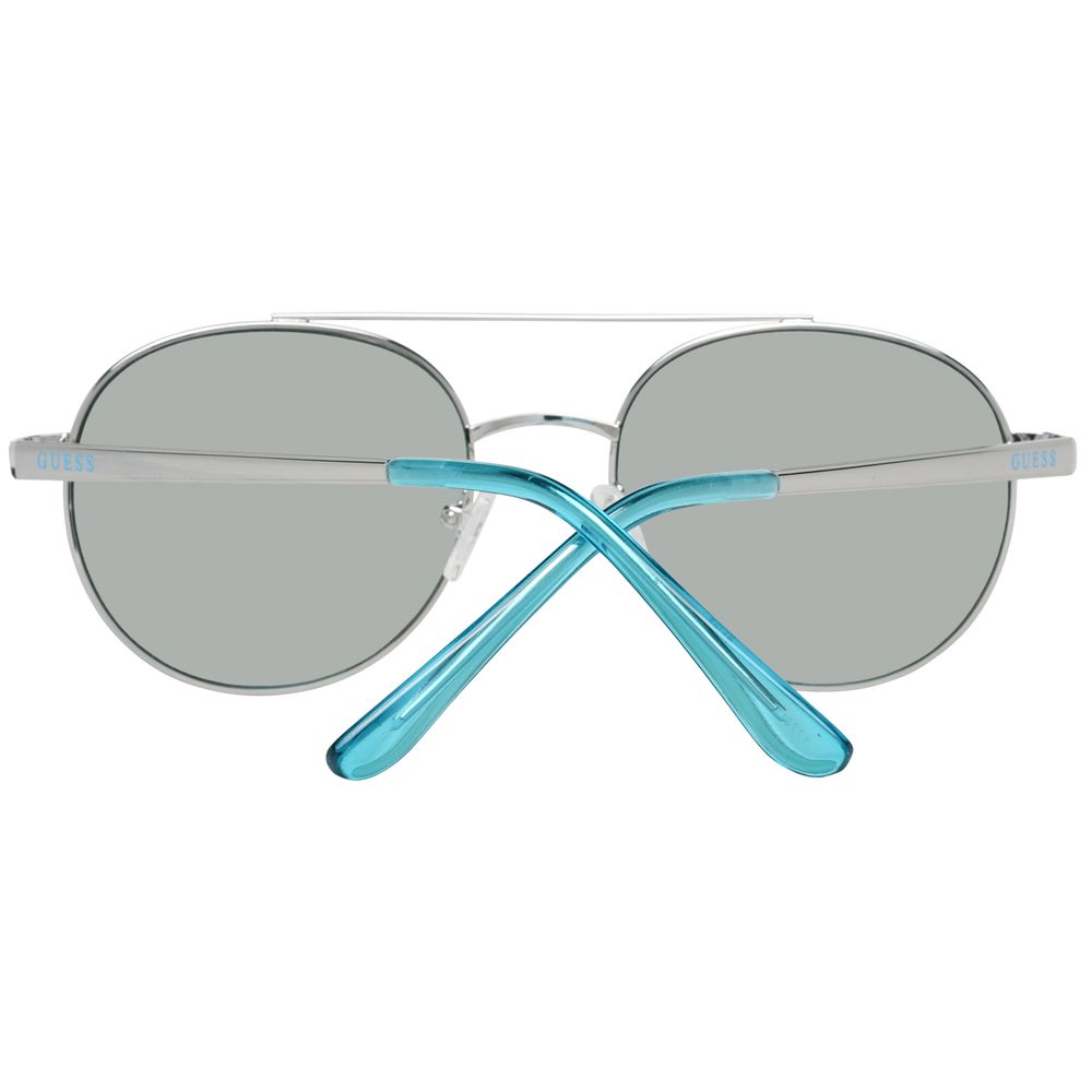 Lunettes de soleil en métal turquoise Guess avec monture élégante et design moderne, vues de face.