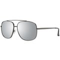 Lunettes de soleil grises en métal Guess avec monture élégante et design moderne, vues de face sur fond blanc.
