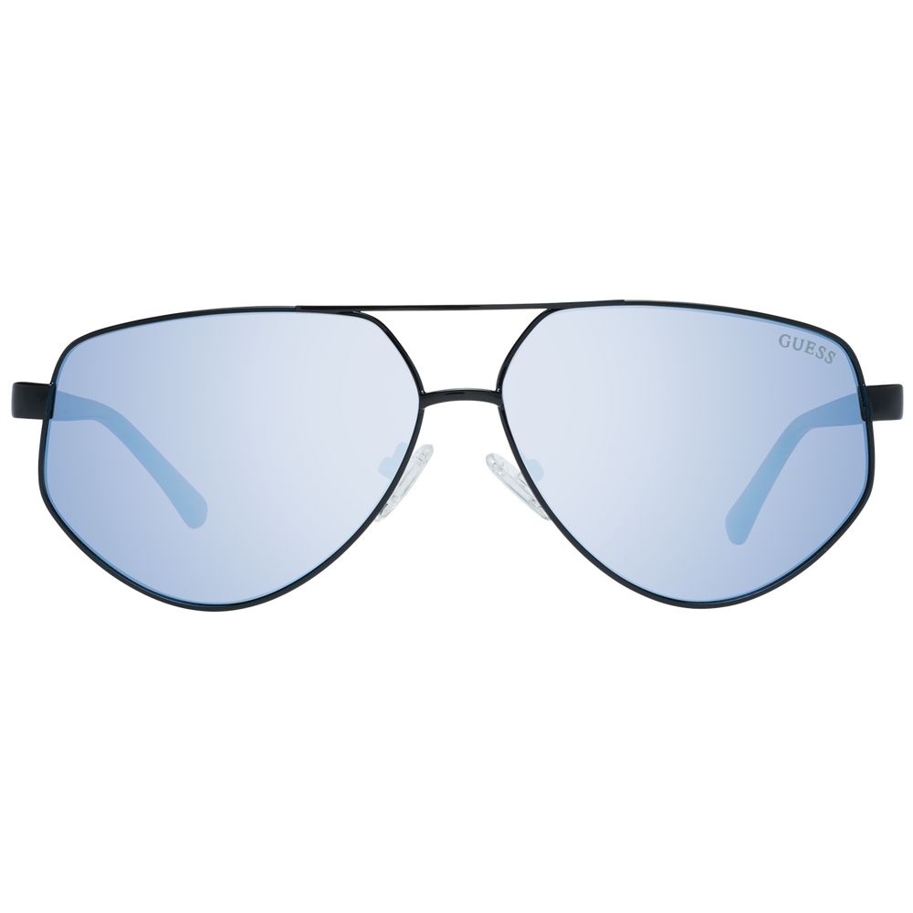 Lunettes de soleil Guess en métal et plastique noires, avec monture élégante et branches noires.