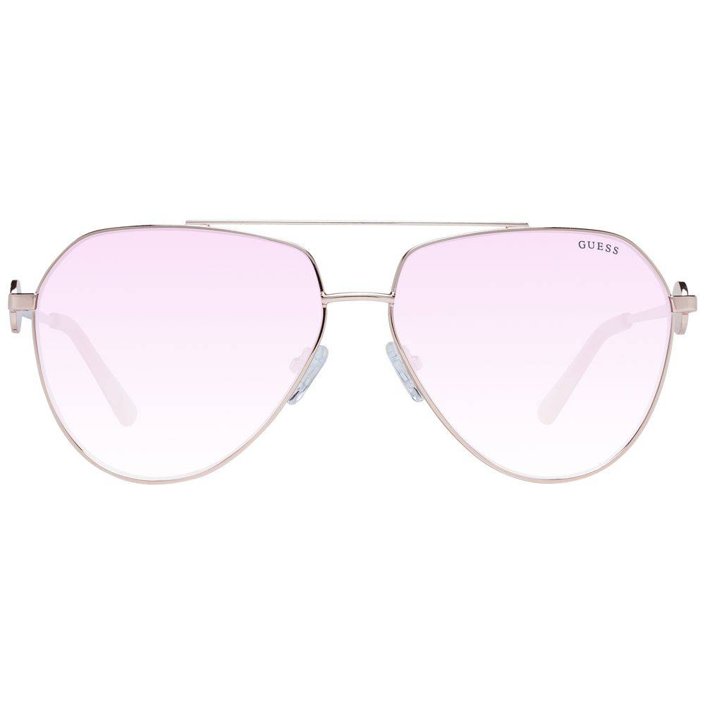 Lunettes de soleil en métal or rose Guess, style élégant avec monture fine et verres teintés, pour un look sophistiqué.