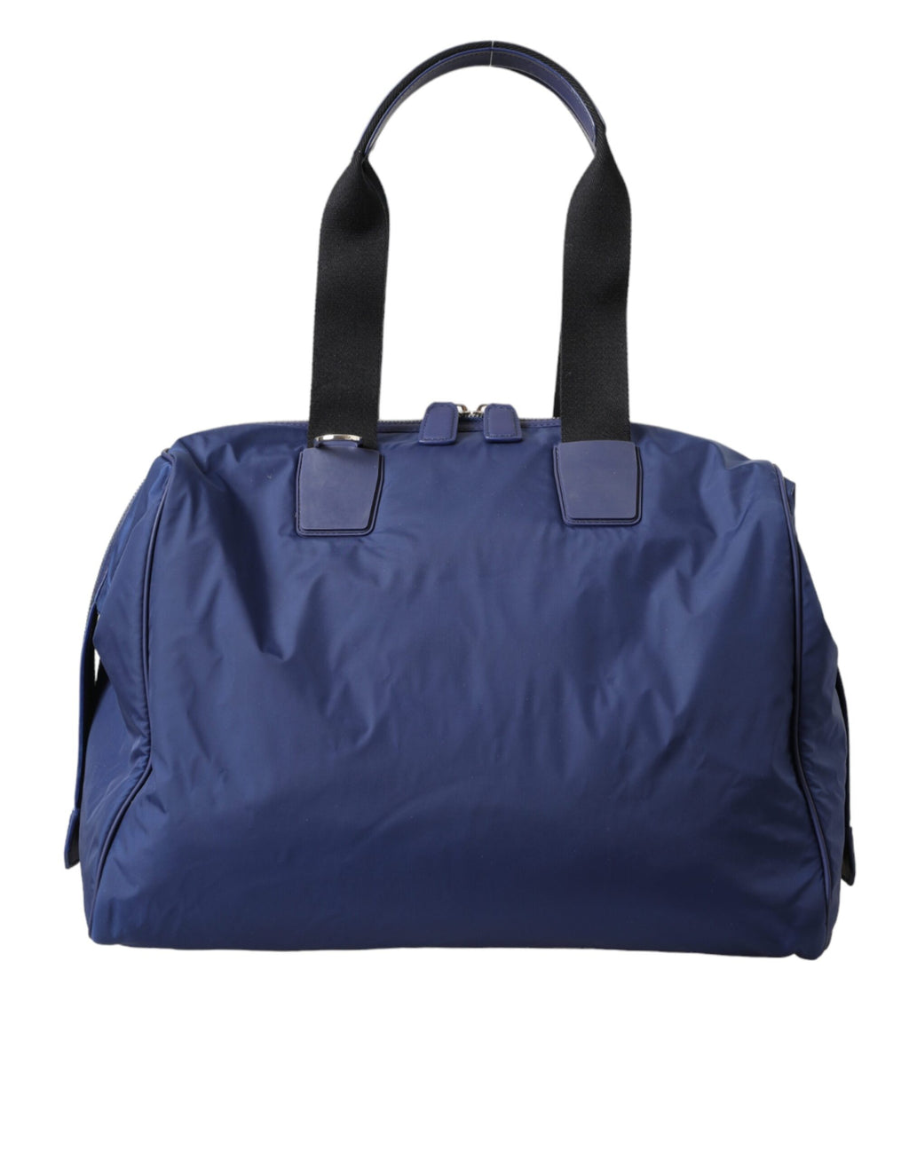 Sac à main Dolce & Gabbana en nylon bleu et cuir de veau, sacoche à main et épaule, style duffel spacieux.