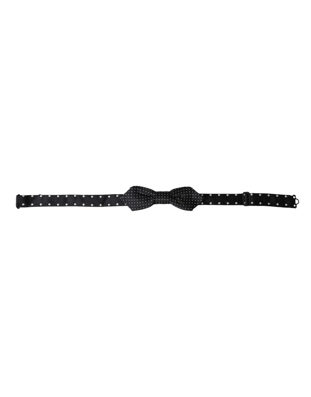Dolce & Gabbana Dark Gray Silk Polka Dot Adjustable Neck Men Papillon Bow Tie