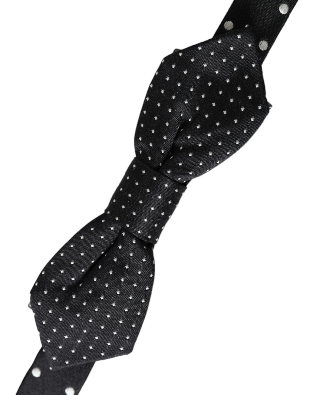 Dolce & Gabbana Dark Gray Silk Polka Dot Adjustable Neck Men Papillon Bow Tie