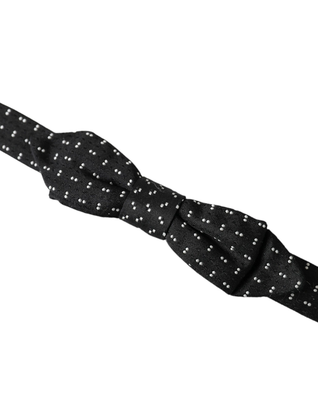 Dolce & Gabbana Dark Gray Silk Patterned Adjustable Neck Men Papillon Bow Tie