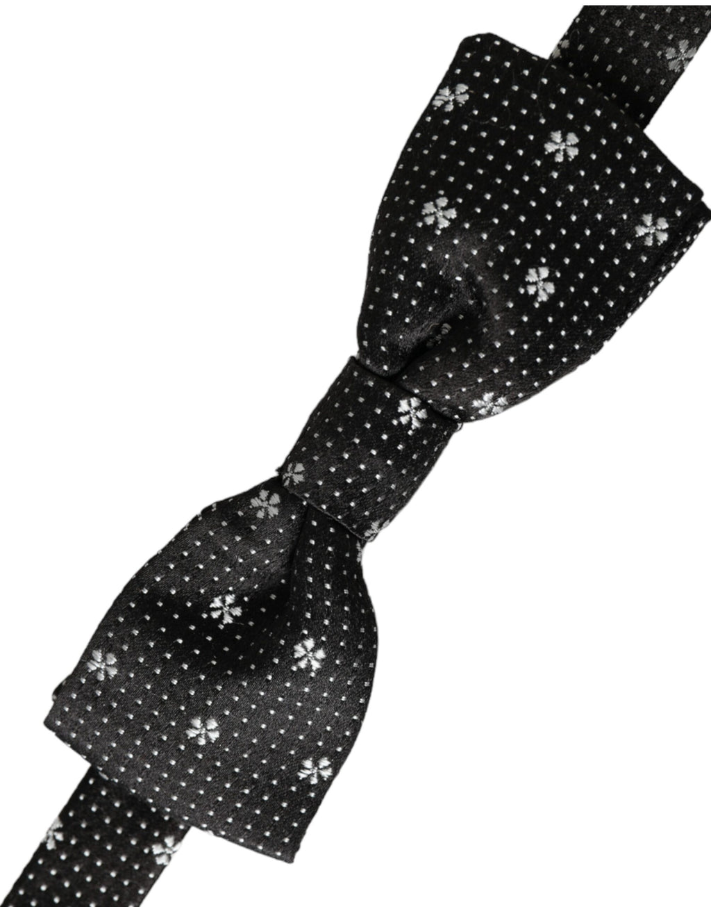 Dolce & Gabbana Dark Gray Silk Floral Adjustable Neck Men Papillon Bow Tie