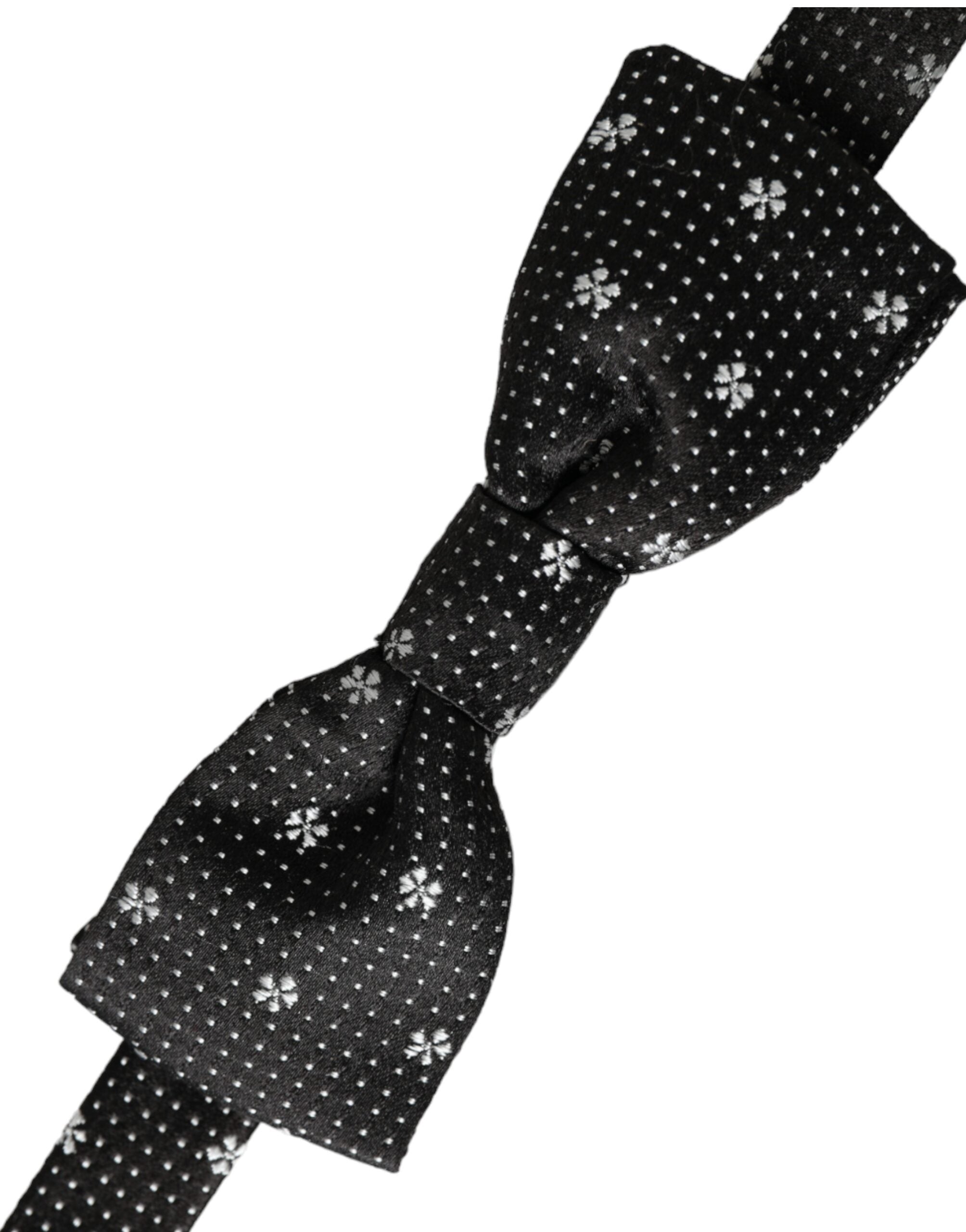 Dolce & Gabbana Dark Gray Silk Floral Adjustable Neck Men Papillon Bow Tie