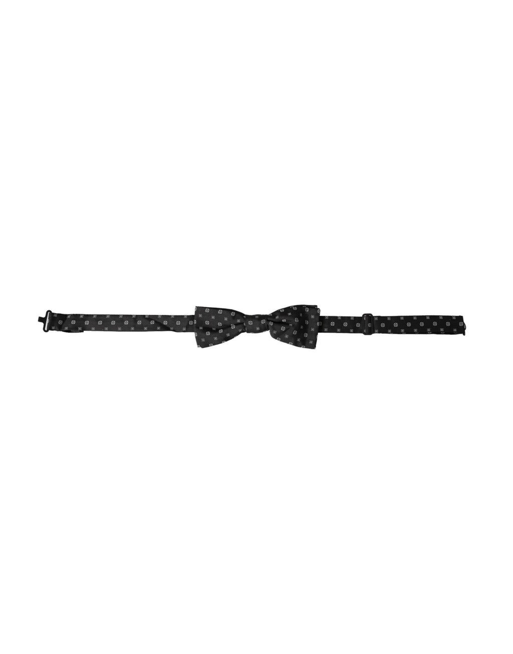Dolce & Gabbana Dark Gray Silk Fantasy Adjustable Neck Men Papillon Bow Tie