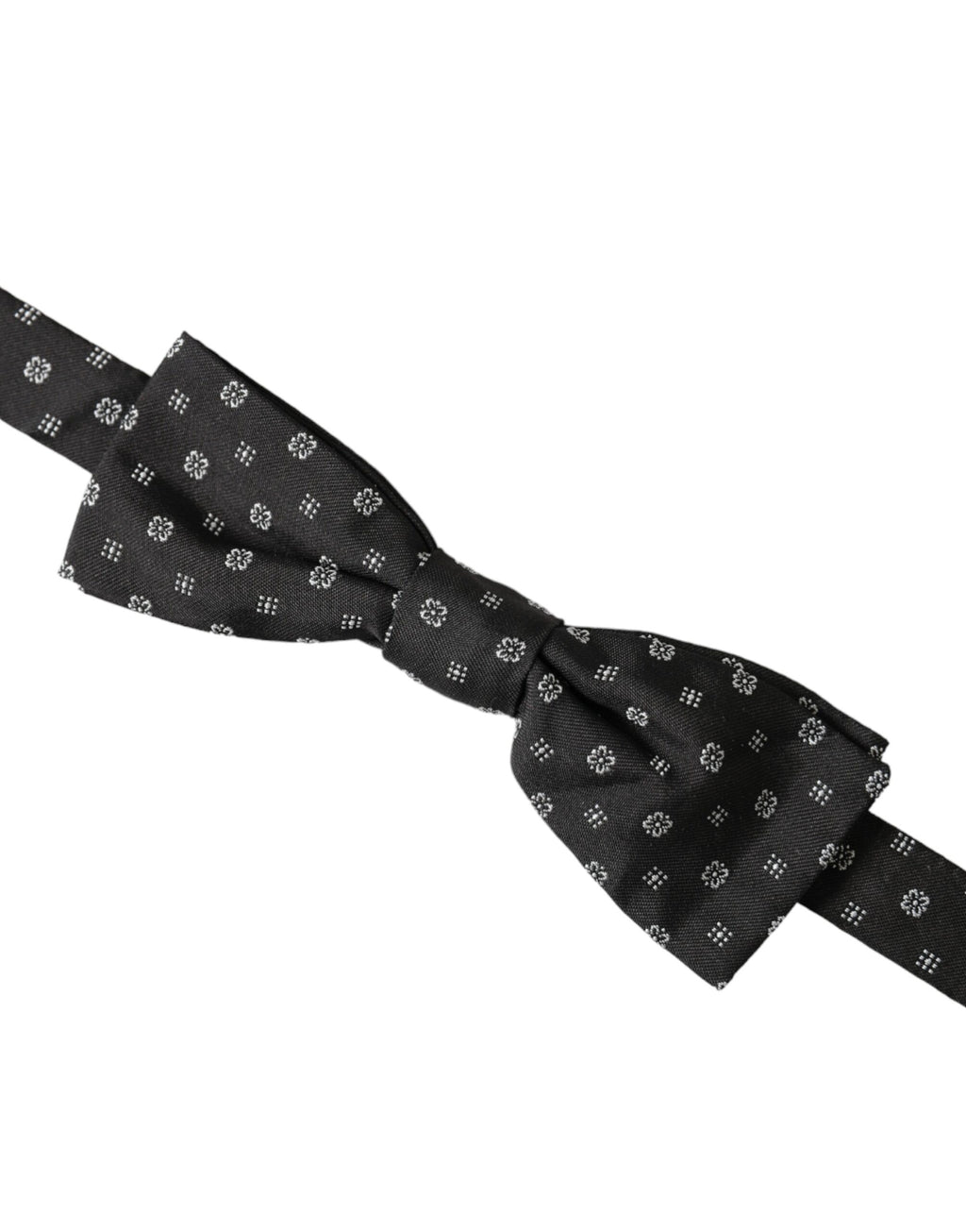 Dolce & Gabbana Dark Gray Silk Fantasy Adjustable Neck Men Papillon Bow Tie