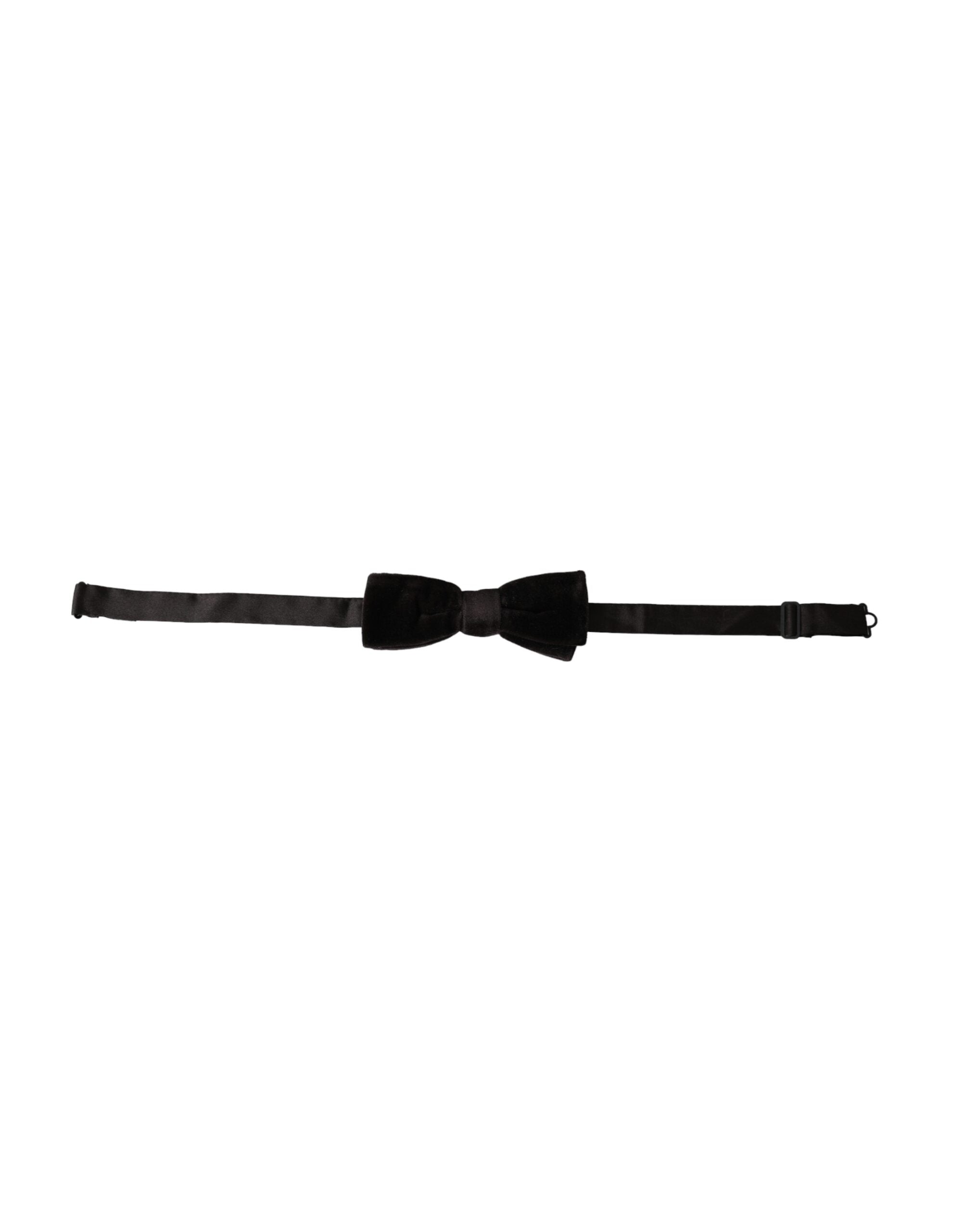 Dolce & Gabbana Maroon Velvet Cotton Adjustable Neck Men Bow Tie