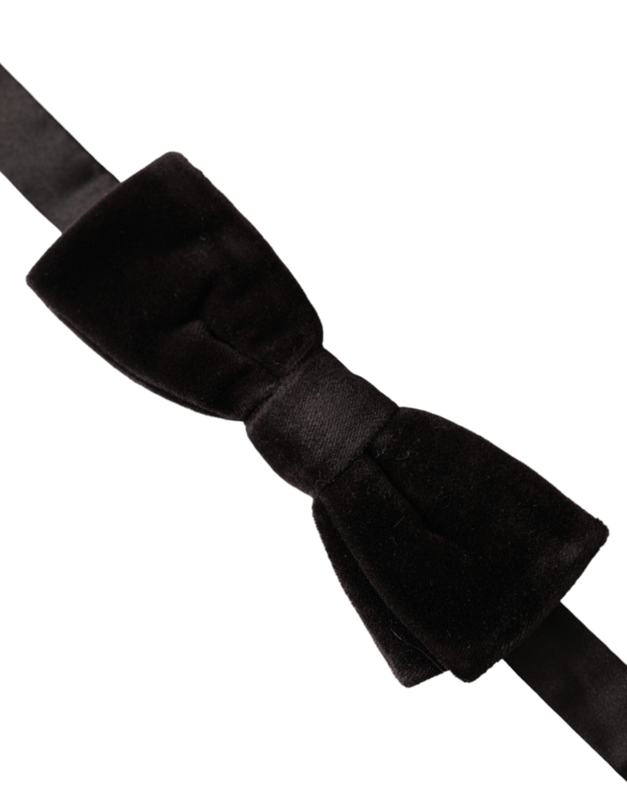Dolce & Gabbana Maroon Velvet Cotton Adjustable Neck Men Bow Tie