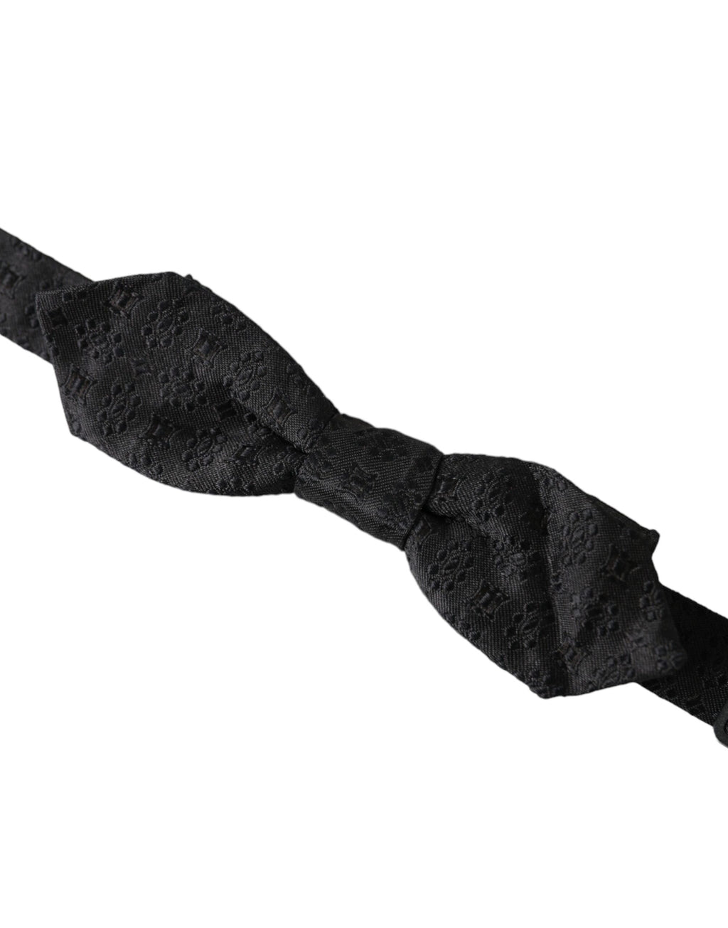Dolce & Gabbana Dark Gray Silk Fantasy Adjustable Neck Men Bow Tie