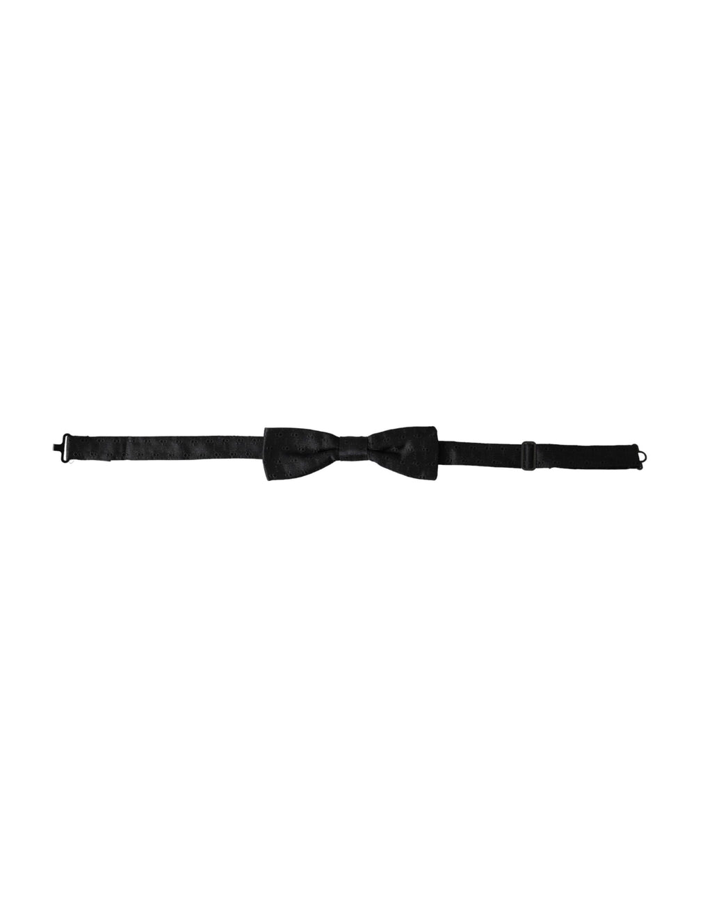 Dolce & Gabbana Dark Gray Silk Patterned Adjustable Neck Men Bow Tie