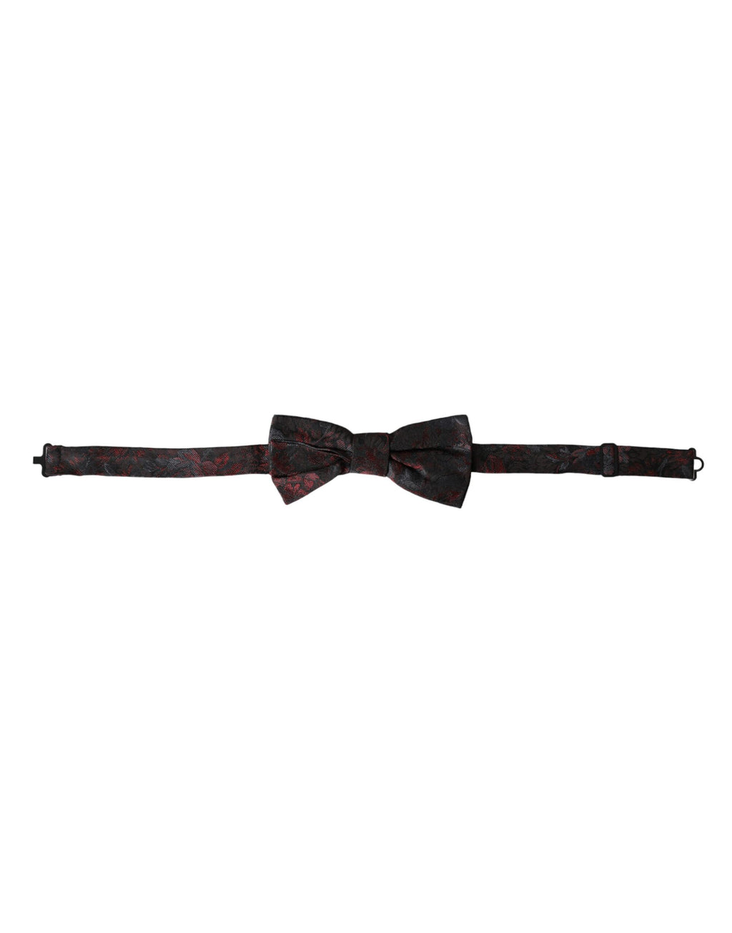 Dolce & Gabbana Dark Gray Floral Adjustable Neck Men Bow Tie