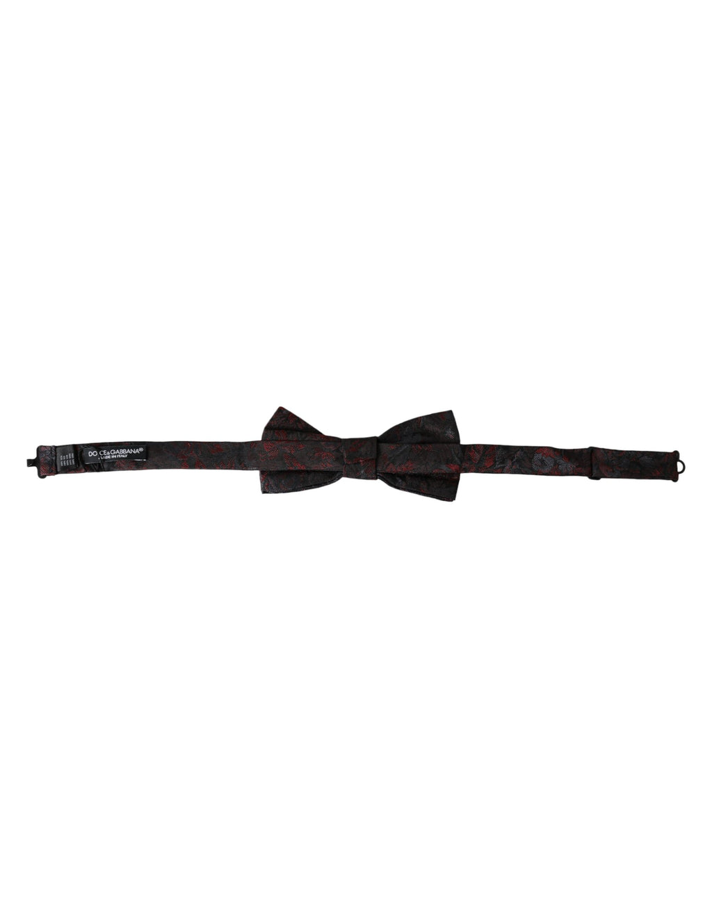 Dolce & Gabbana Dark Gray Floral Adjustable Neck Men Bow Tie