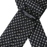 Dolce & Gabbana Dark Gray 100% Silk Patterned Adjustable Men Tie
