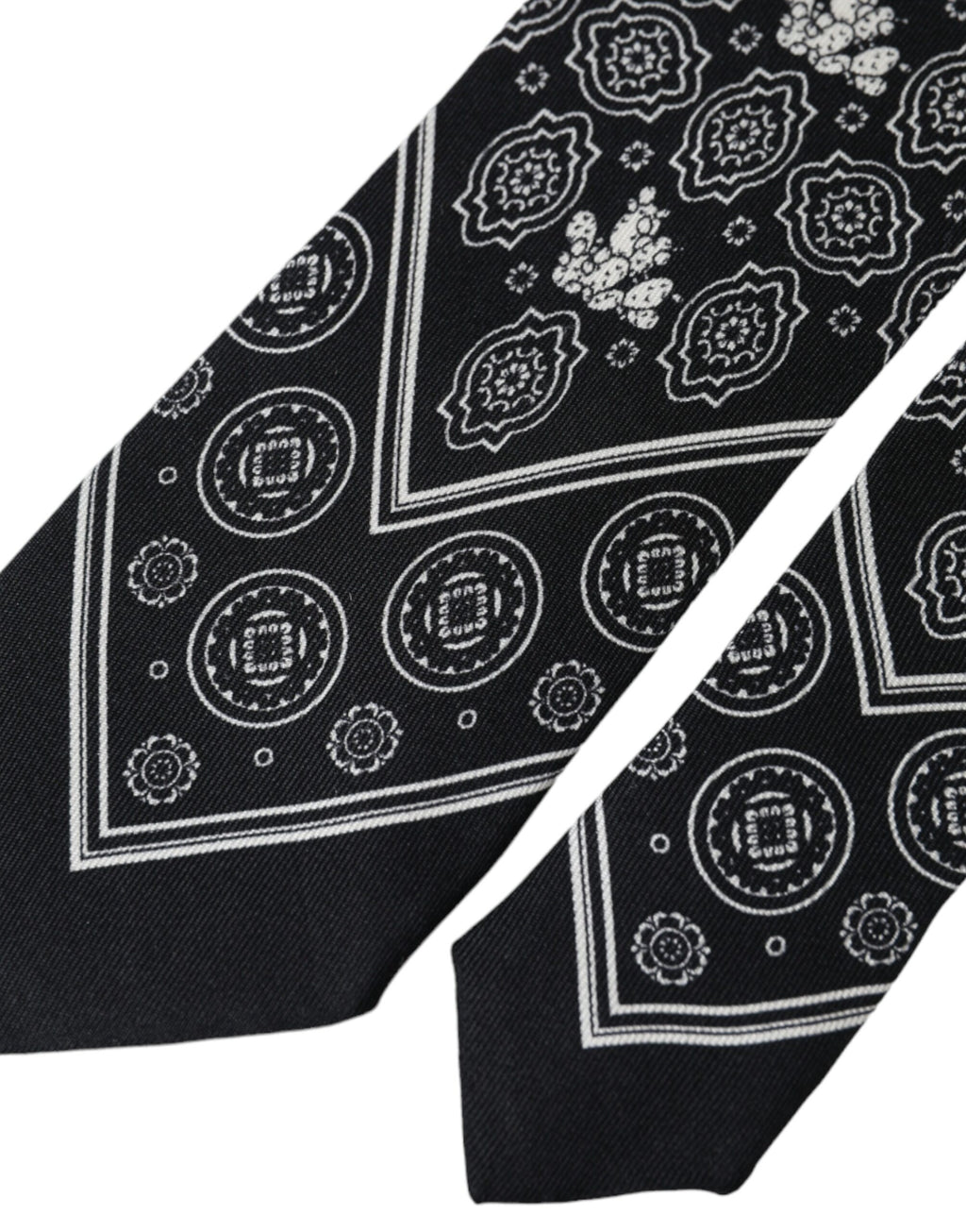 Dolce & Gabbana Dark Gray Patterned 100%Silk Adjustable Tie